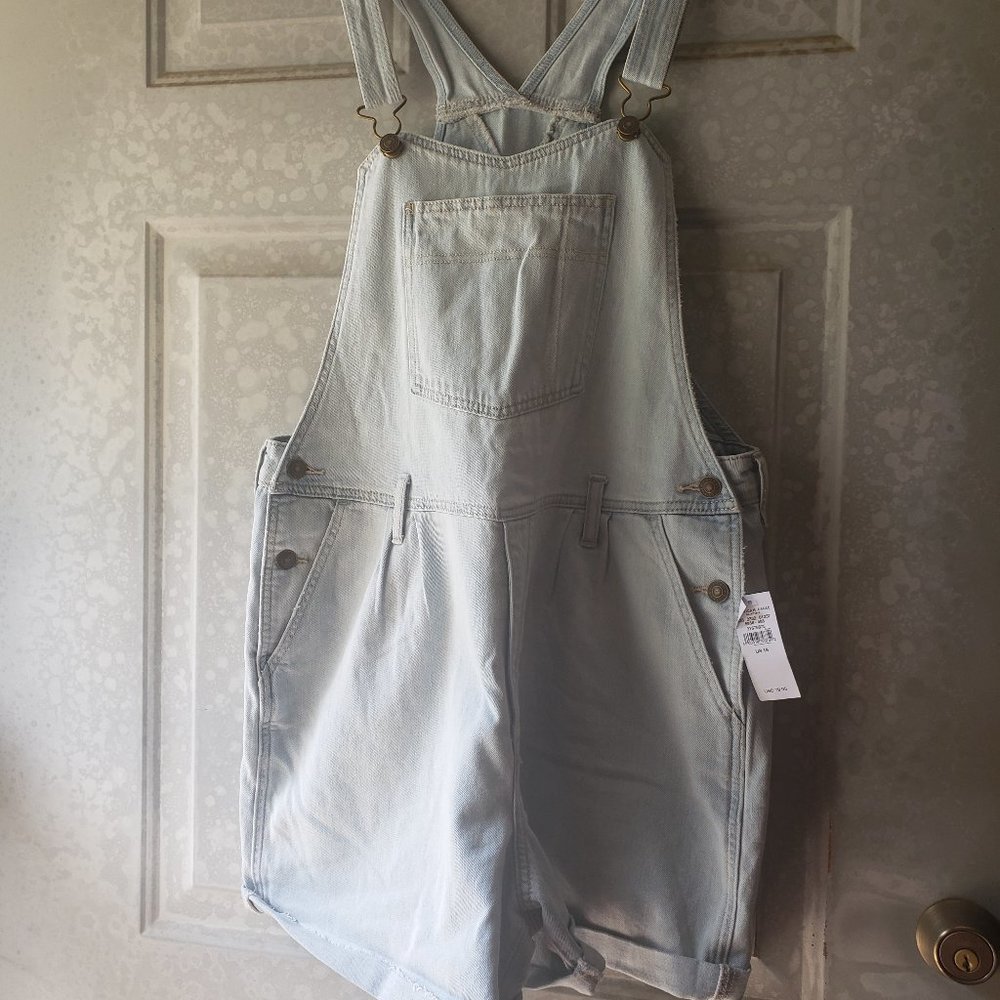 American eagle overall shorts and t shirt
